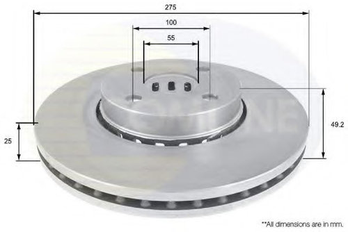Disc frana TOYOTA COROLLA Combi (E12J, E12T) (2001 - 2007) COMLINE ADC01118V piesa NOUA