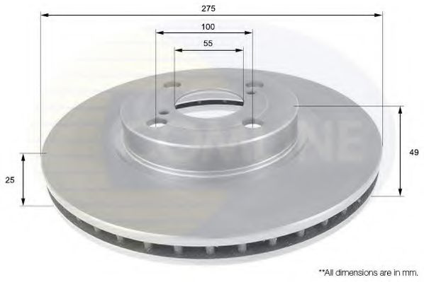 Disc frana TOYOTA COROLLA Combi (E12J, E12T) (2001 - 2007) COMLINE ADC01114V piesa NOUA
