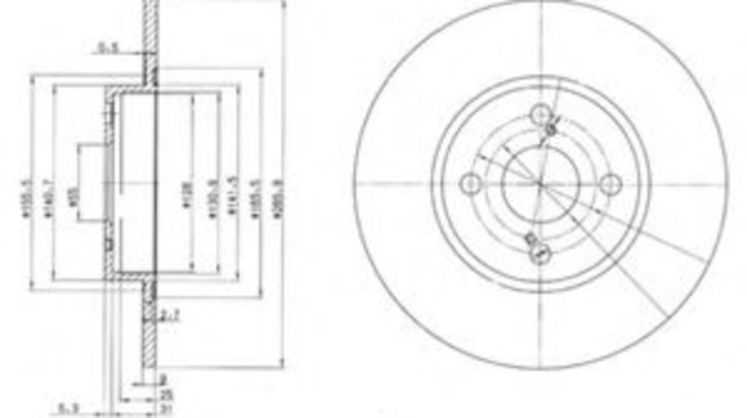 Disc frana TOYOTA COROLLA Hatchback (E11) (1997 - 2002) DELPHI BG3186 piesa NOUA