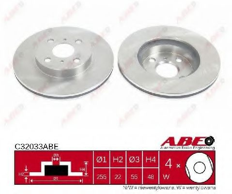 Disc frana TOYOTA COROLLA Hatchback (E11) (1997 - 2002) ABE C32033ABE piesa NOUA