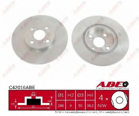 Disc frana TOYOTA COROLLA Hatchback (E11) (1997 - 2002) ABE C42016ABE piesa NOUA
