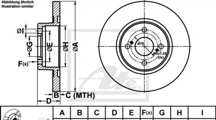 Disc frana TOYOTA COROLLA Liftback (E11) (1997 - 2002) ATE 24.0109-0159.1 piesa NOUA