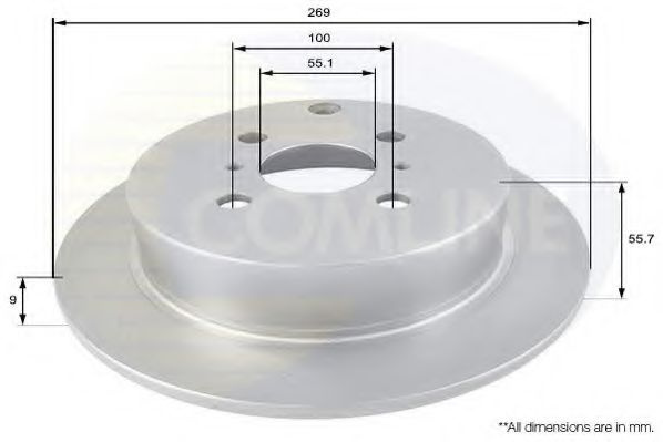 Disc frana TOYOTA COROLLA Limuzina (E12J, E12T) (2001 - 2008) COMLINE ADC01104 piesa NOUA