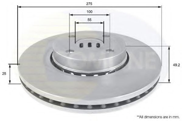 Disc frana TOYOTA COROLLA Limuzina (E12J, E12T) (2001 - 2008) COMLINE ADC01118V piesa NOUA