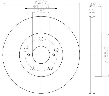 Disc frana TOYOTA COROLLA Limuzina (E15) (2006 - 2016) TEXTAR 92163803 piesa NOUA