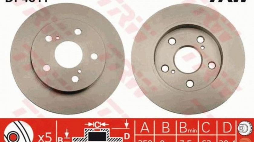 Disc frana Toyota COROLLA limuzina (E15_) 2006-2016 #2 08A53420