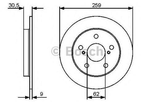 Disc frana TOYOTA COROLLA Limuzina (E15) (2006 - 2016) BOSCH 0 986 479 418 piesa NOUA