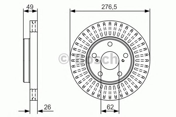 Disc frana TOYOTA COROLLA Limuzina (NRE18, ZRE17, ZRE18, NDE18) (2013 - 2016) BOSCH 0 986 479 A62 piesa NOUA