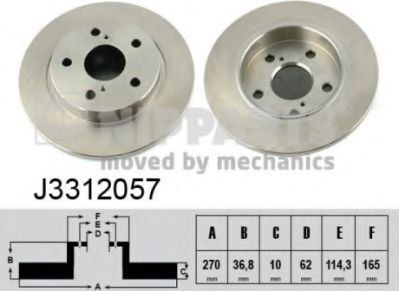 Disc frana TOYOTA COROLLA Limuzina (NRE18, ZRE17, ZRE18, NDE18) (2013 - 2016) NIPPARTS J3312057 piesa NOUA