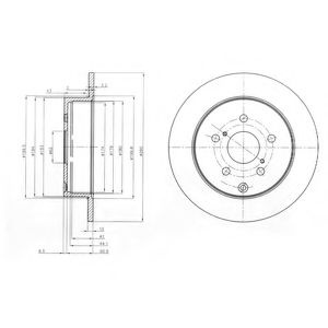 Disc frana TOYOTA COROLLA Verso (ZER, ZZE12, R1) (2004 - 2009) DELPHI BG4051 piesa NOUA