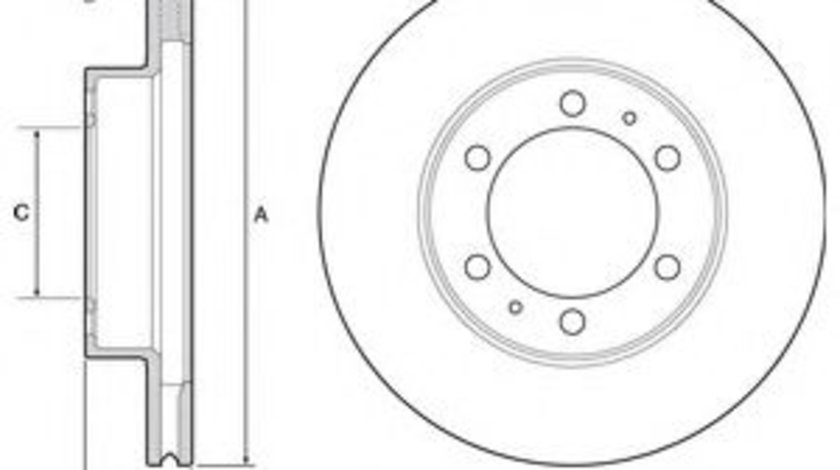 Disc frana TOYOTA HILUX III pick-up (KUN, TGN, LAN, GGN) (2004 - 2016) DELPHI BG4557 piesa NOUA