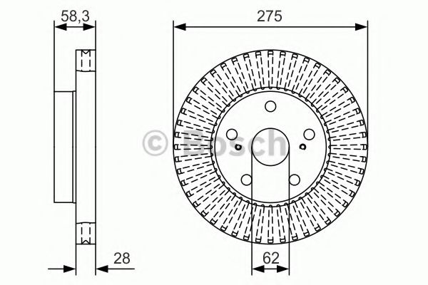 Disc frana TOYOTA HILUX III pick-up (KUN, TGN, LAN, GGN) (2004 - 2016) BOSCH 0 986 479 A97 piesa NOUA