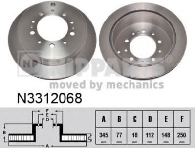 Disc frana TOYOTA LAND CRUISER 200 (VDJ2_, UZJ2_) (2007 - 2016) NIPPARTS N3312068 piesa NOUA