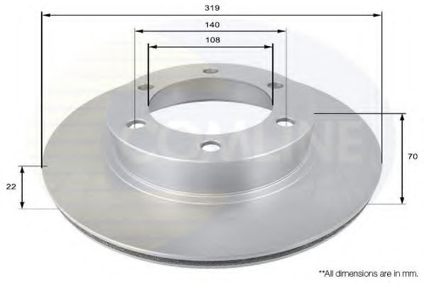 Disc frana TOYOTA LAND CRUISER 90 (J9) (1995 - 2016) COMLINE ADC0184V piesa NOUA