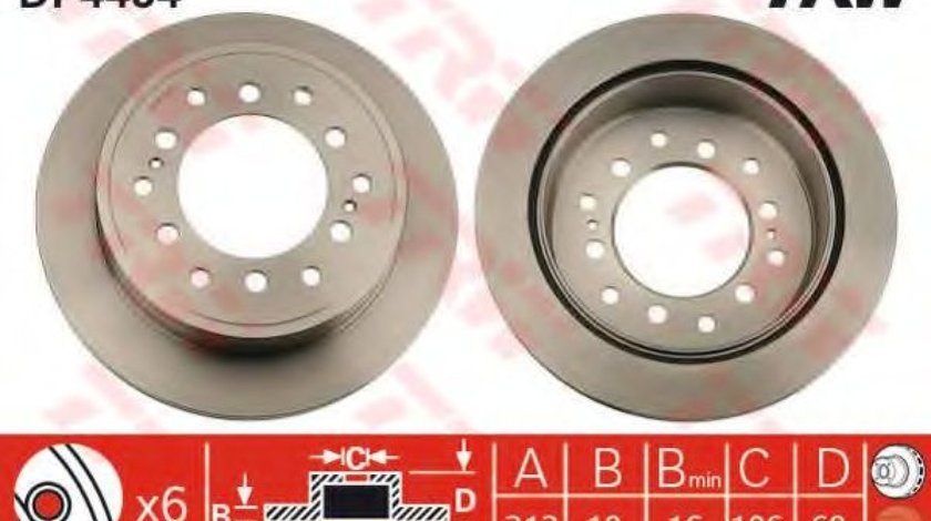 Disc frana TOYOTA LAND CRUISER 90 (J9) (1995 - 2016) TRW DF4484 piesa NOUA