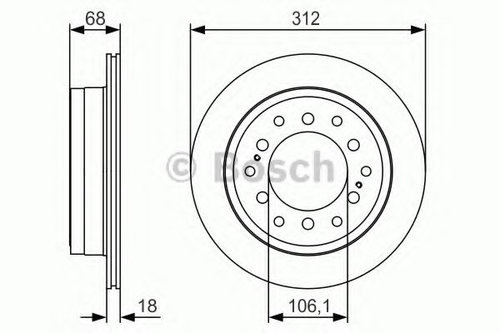 Disc frana TOYOTA LAND CRUISER 90 (J9) (1995 - 2016) BOSCH 0 986 479 S36 piesa NOUA