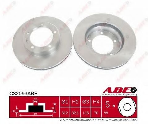 Disc frana TOYOTA LAND CRUISER AMAZON (FZJ1, UZJ1) (1998 - 2007) ABE C32093ABE piesa NOUA