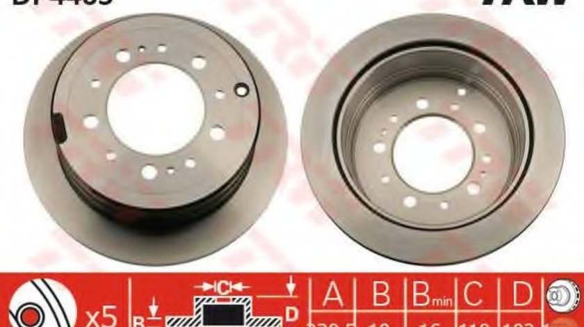 Disc frana TOYOTA LAND CRUISER AMAZON (FZJ1, UZJ1) (1998 - 2007) TRW DF4483 piesa NOUA