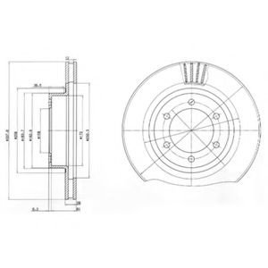 Disc frana TOYOTA LAND CRUISER (LJ12, KZJ12, TRJ12, KDJ12, GRJ12) (2002 - 2009) DELPHI BG4052 piesa ...