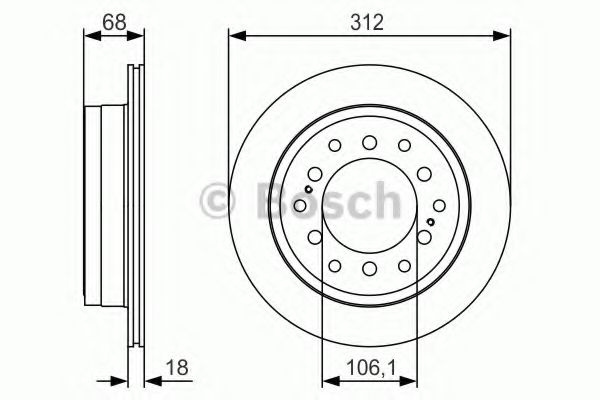 Disc frana TOYOTA LAND CRUISER (LJ12, KZJ12, TRJ12, KDJ12, GRJ12) (2002 - 2009) BOSCH 0 986 479 S36 piesa NOUA