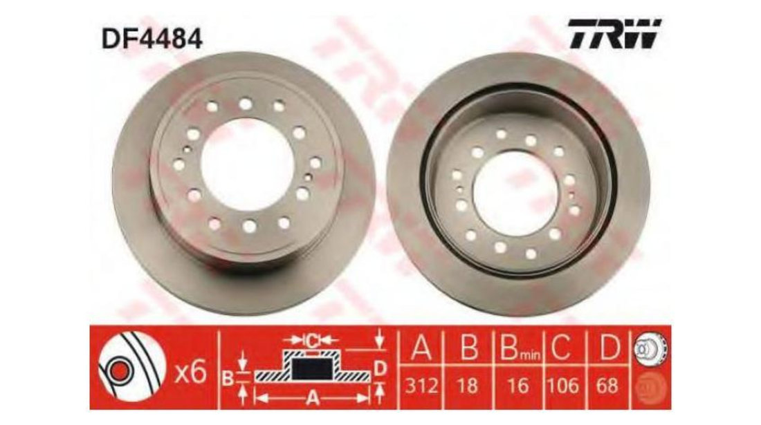 Disc frana Toyota LAND CRUISER (PZJ7_, KZJ7_, HZJ7_, BJ7_, LJ7_, RJ7_) 1984-2016 #3 024008012