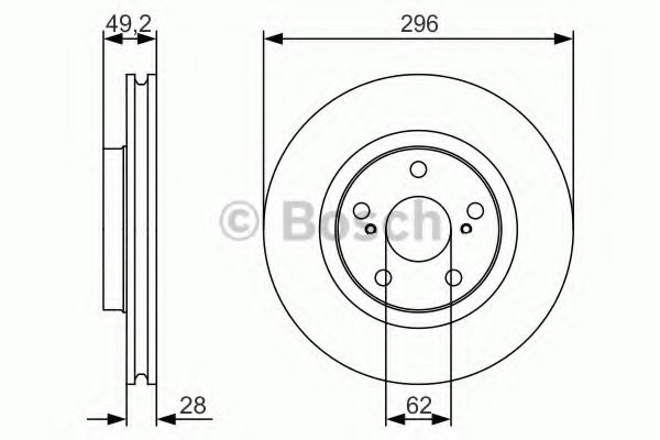Disc frana TOYOTA PRIUS PLUS (ZVW4) (2011 - 2016) BOSCH 0 986 479 S22 piesa NOUA