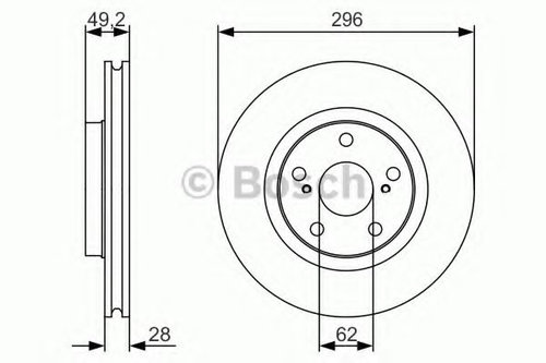 Disc frana TOYOTA PRIUS PLUS (ZVW4) (2011 - 2016) BOSCH 0 986 479 S22 piesa NOUA