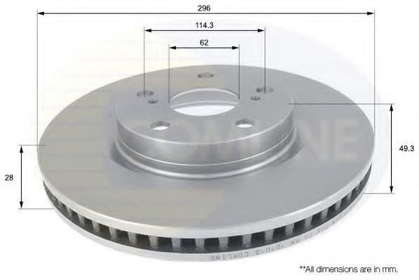 Disc frana TOYOTA PRIUS PLUS (ZVW4) (2011 - 2016) COMLINE ADC01147V piesa NOUA