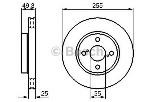 Disc frana TOYOTA PRIUS (ZVW3) (2009 - 2016) BOSCH 0 986 479 B70 piesa NOUA