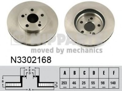 Disc frana TOYOTA PRIUS (ZVW3) (2009 - 2016) NIPPARTS N3302168 piesa NOUA