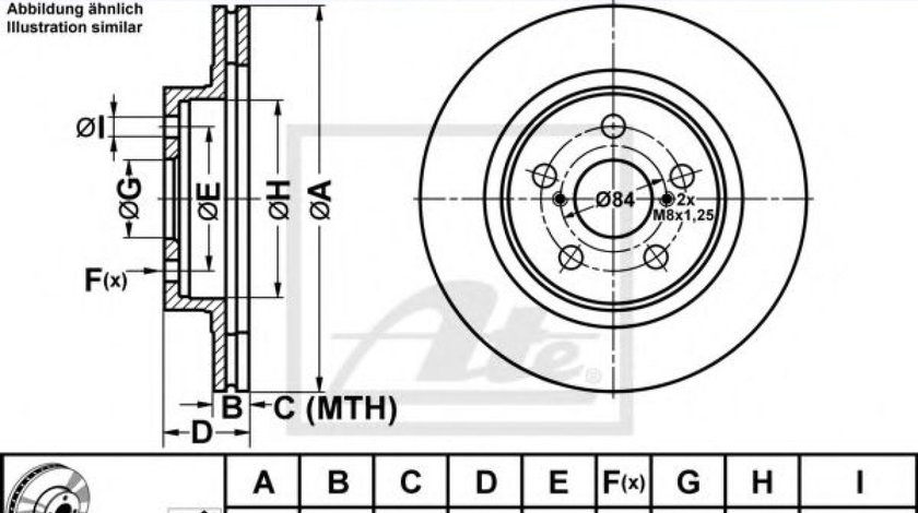 Disc frana TOYOTA RAV 4 I Cabrio (SXA1) (1997 - 2000) ATE 24.0118-0129.1 piesa NOUA