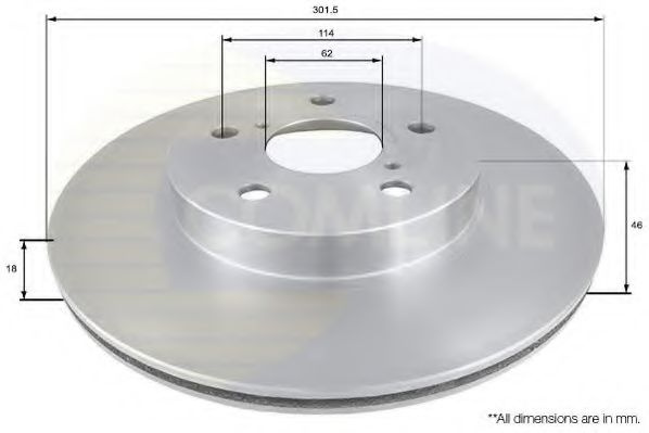 Disc frana TOYOTA RAV 4 I (SXA1) (1994 - 2000) COMLINE ADC0174V piesa NOUA