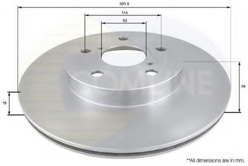 Disc frana TOYOTA RAV 4 I (SXA1) (1994 - 2000) COMLINE ADC0174V piesa NOUA