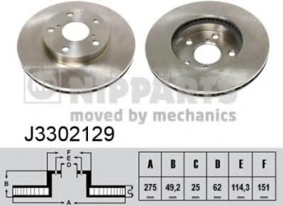 Disc frana TOYOTA RAV 4 II (CLA2, XA2, ZCA2, ACA2) (2000 - 2005) NIPPARTS J3302129 piesa NOUA