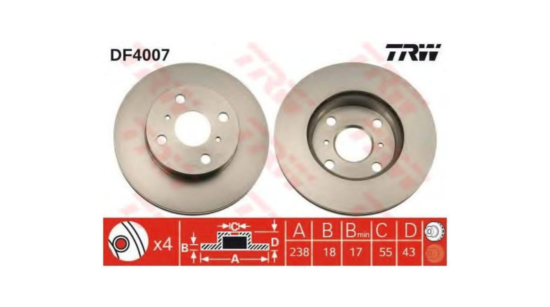 Disc frana Toyota STARLET (_P8_) 1989-1996 #2 09553620