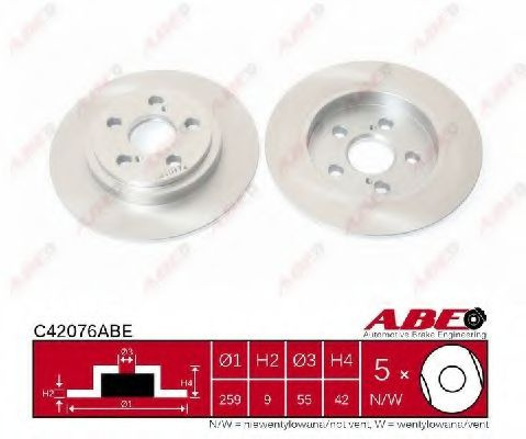 Disc frana TOYOTA URBAN CRUISER (NSP1, NLP1, ZSP1, NCP11) (2007 - 2016) ABE C42076ABE piesa NOUA