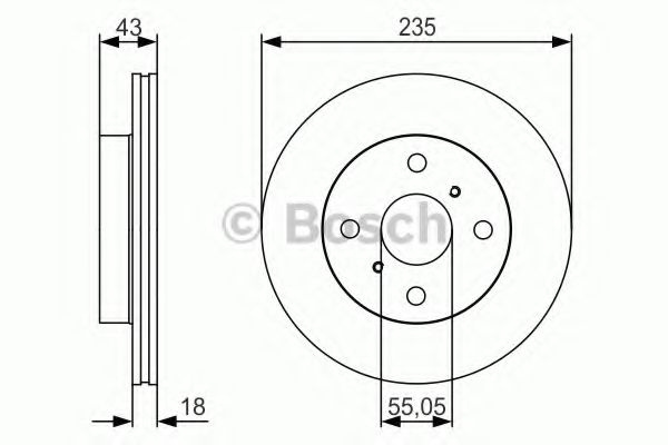 Disc frana TOYOTA YARIS (P1) (1999 - 2005) BOSCH 0 986 479 S46 piesa NOUA