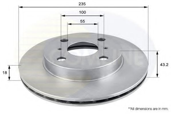 Disc frana TOYOTA YARIS (P1) (1999 - 2005) COMLINE ADC0193V piesa NOUA