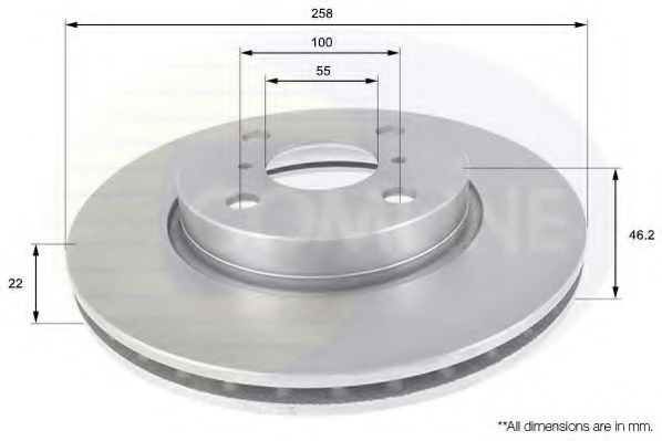 Disc frana TOYOTA YARIS (P13) (2010 - 2016) COMLINE ADC01133V piesa NOUA