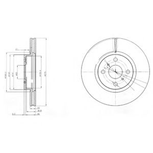 Disc frana TOYOTA YARIS (P9) (2005 - 2013) DELPHI BG4054 piesa NOUA