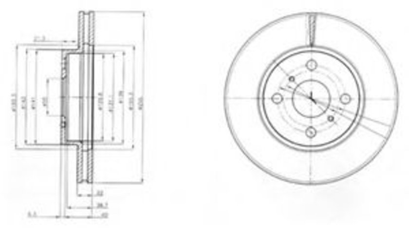 Disc frana TOYOTA YARIS (P9) (2005 - 2013) DELPHI BG4053 piesa NOUA