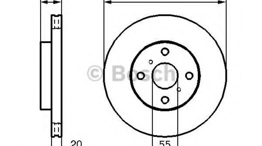 Disc frana TOYOTA YARIS VERSO (NLP2, NCP2) (1999 - 2005) BOSCH 0 986 479 B60 piesa NOUA