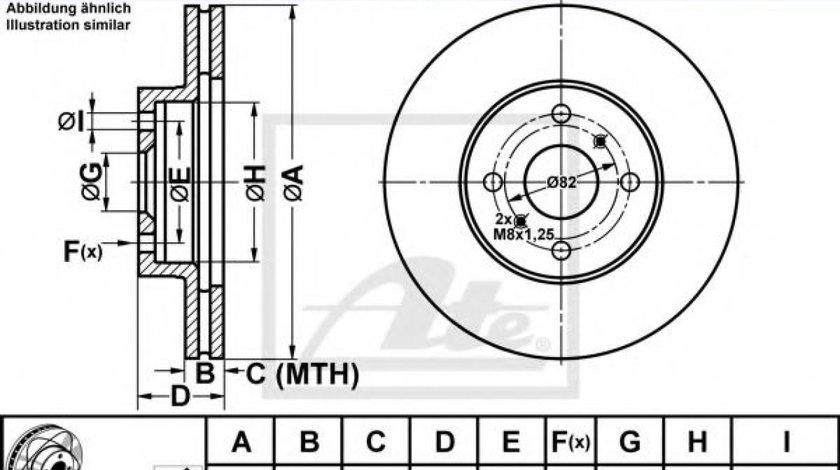 Disc frana TOYOTA YARIS VERSO (NLP2, NCP2) (1999 - 2005) ATE 24.0320-0175.1 piesa NOUA