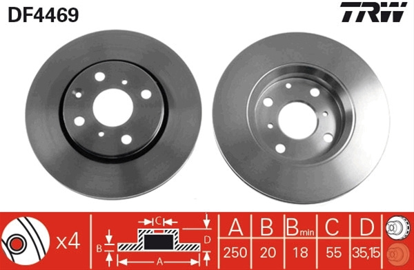 Disc Frana Trw Citroën DF4469