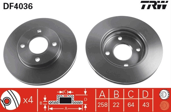 Disc Frana Trw Ford DF4036