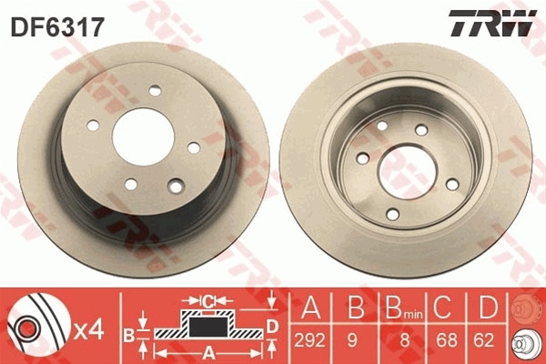 Disc Frana Trw Nissan DF6317