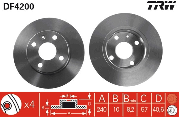 Disc Frana Trw Opel DF4200