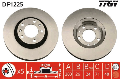 Disc Frana Trw Peugeot DF1225