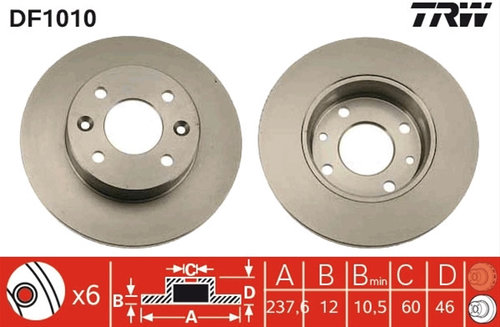 Disc Frana Trw Renault DF1010