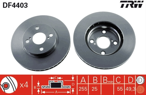 Disc Frana Trw Toyota DF4403
